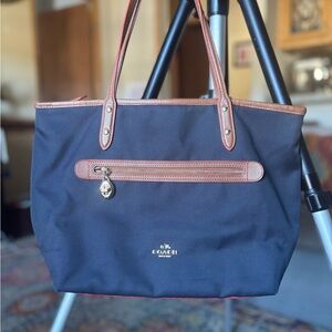 Coach Black and Tan Tote Bag